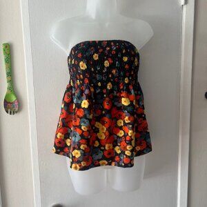 Strapless Floral Top